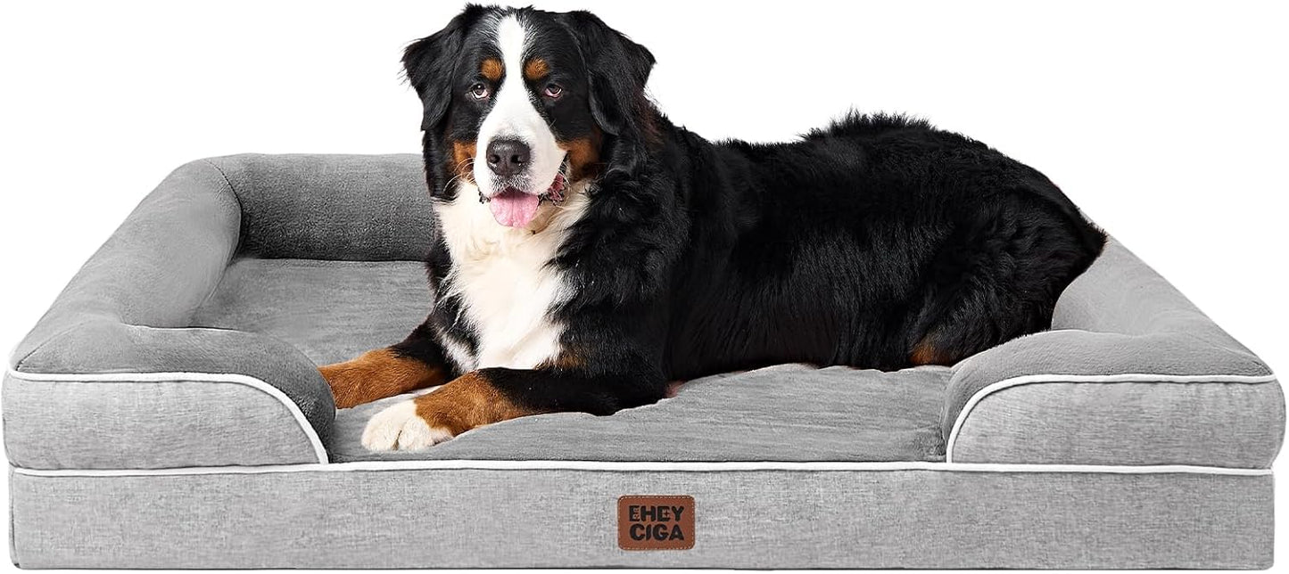 Supportive foam dog bed — size reference