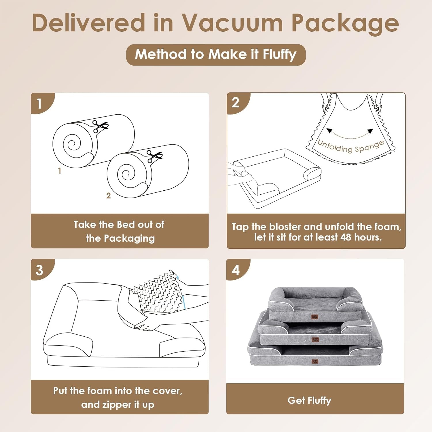 Supportive foam dog bed — additional product photo