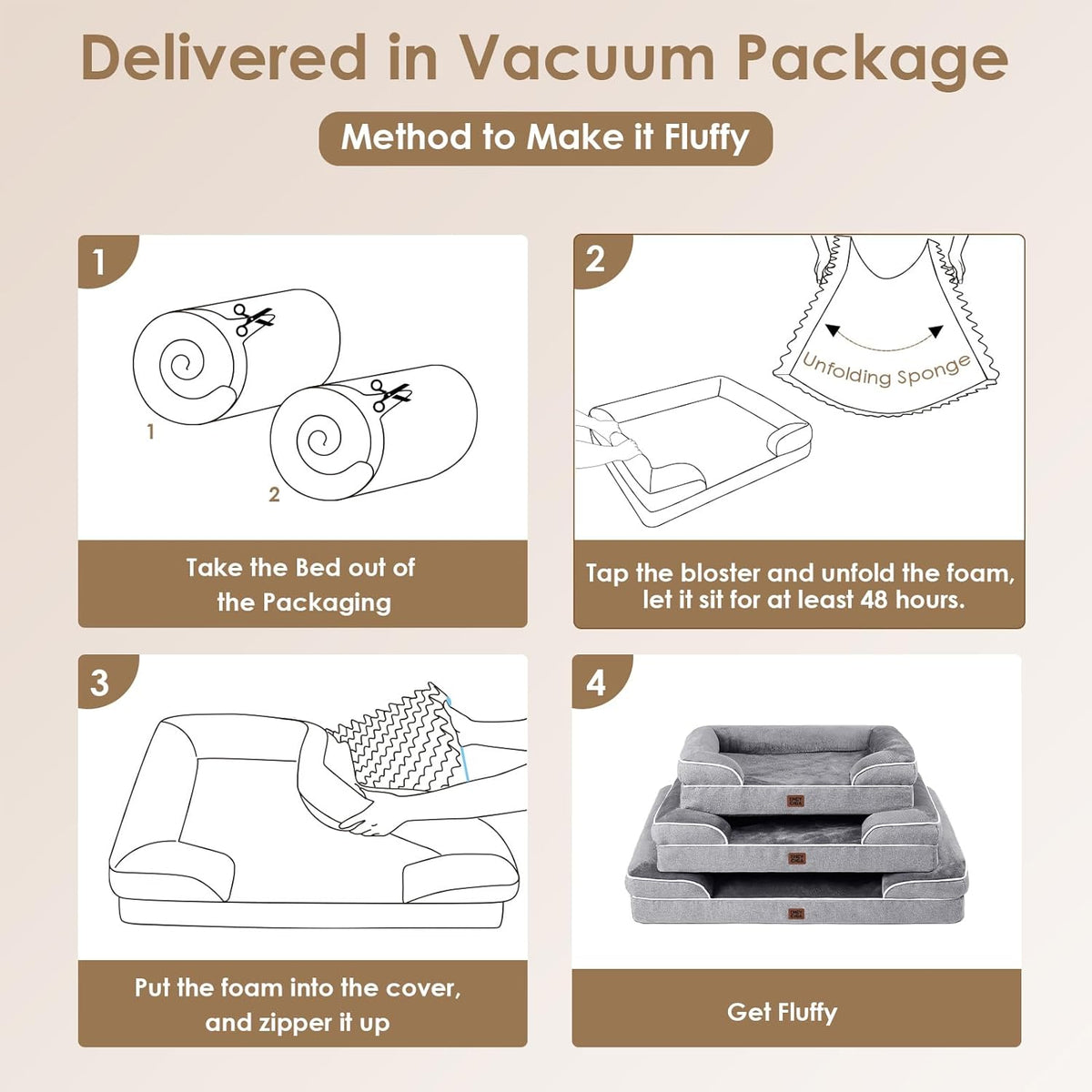 Supportive foam dog bed — additional product photo