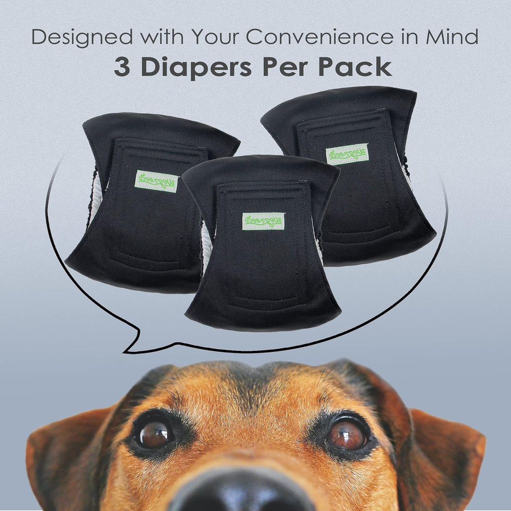 Washable belly bands for male dogs, set of three