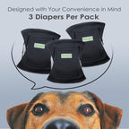 Washable belly bands for male dogs, set of three